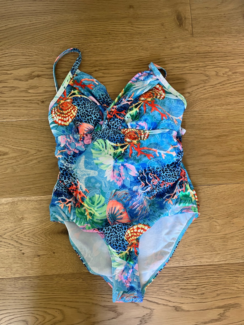 Tropical Blue Floral One-Piece Swimsuit
